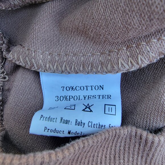 Ghost Checkers Brown Cotton Blend Crew Neck Top Size 80 (12m) - Picture 4 of 4